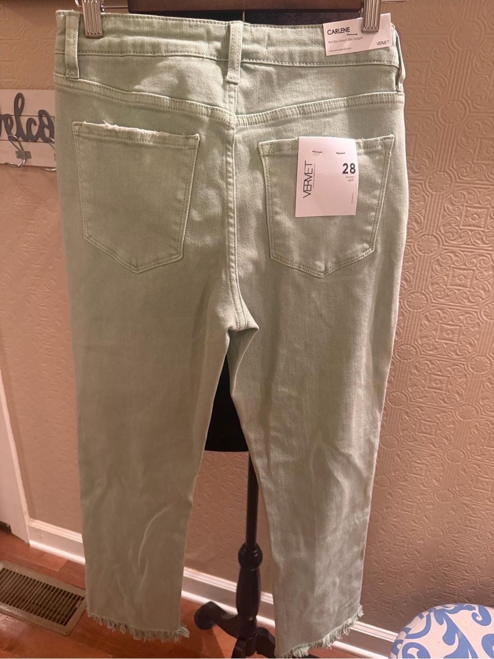 VERVET by Flying Monkey Mint Cropped Ankle Jeans